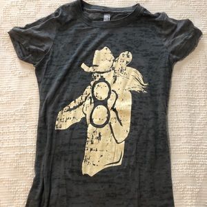 Retro-looking cowgirl t-shirt by Next Level